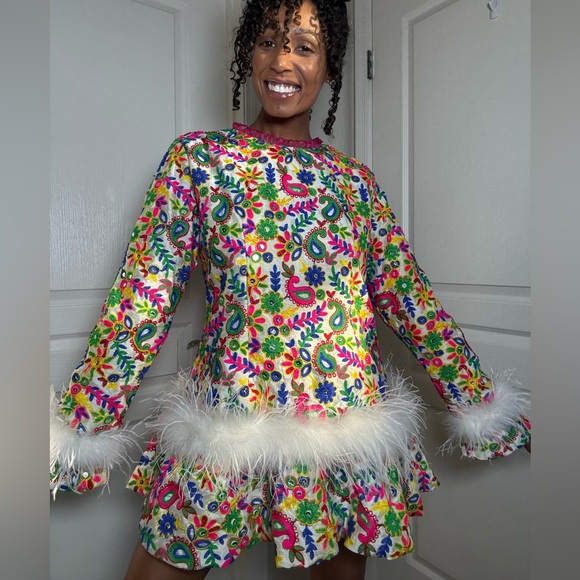 Vintage Long Sleeve Mirrored Mini Dress - Picture 13 of 17